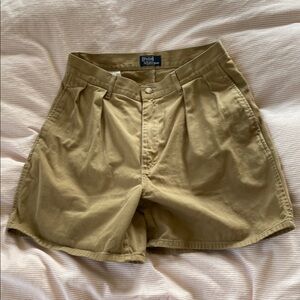Vintage Polo by Ralph Lauren Tan Flat Front Casual Shorts